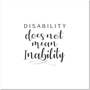 'Disability Does Not Mean Inability' Autism Awareness Shirt Posters and Art